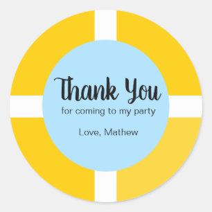 Adesivo Festa de Natação de Aniversário a Favor da Lifebuo