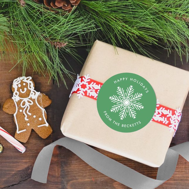 Adesivo Festa de Natal Festivo em Floco de Neve (Criador carregado)