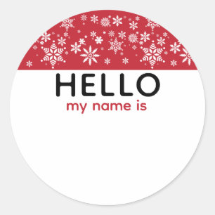 Adesivo Festa de Natal Neve Feriada Olá Meu Nome É