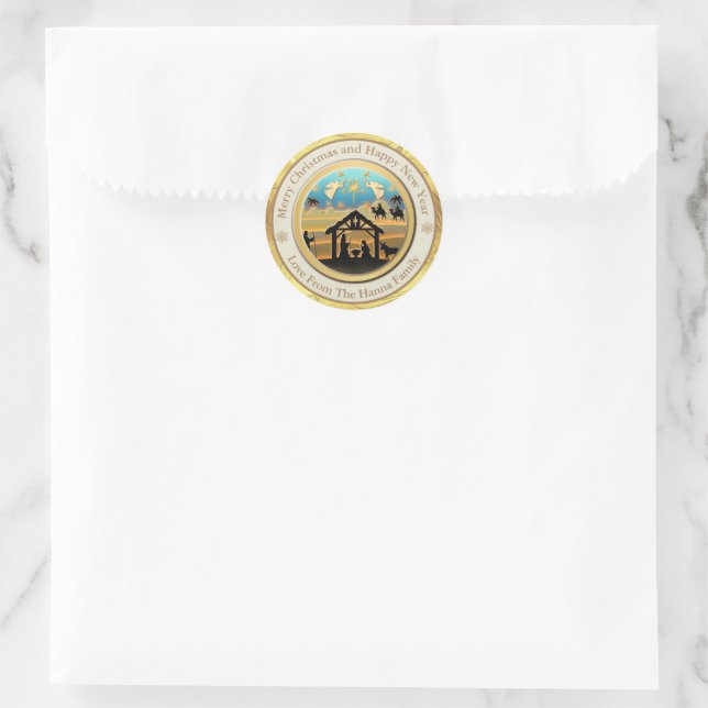 Adesivo Festa de Natal Personalizada (Bolsa)