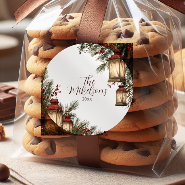 Adesivo Festa de Natal Rustic Lanterna (Criador carregado)