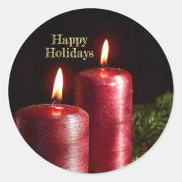 Adesivo Festa de Natal Velas Vermelhas Férias de Inverno