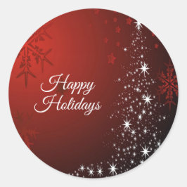 Adesivo Festa de Natal White Stars Tree Red Snowflakes