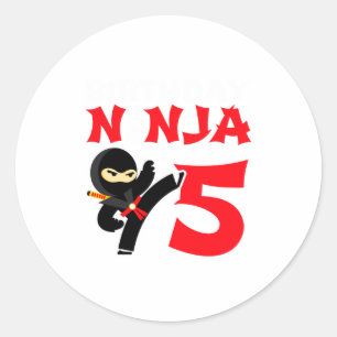 Adesivo Festa de Ninja de Karatê de 5 Anos de Idade Camise