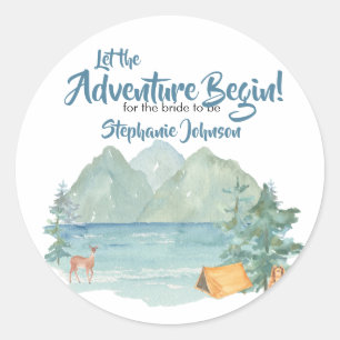 Adesivo Festa de Noivado Aventura nas Montanhas Rústicas