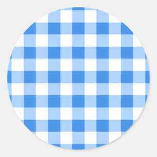 Adesivo Festa de Padrão Xadrez Azul e Branco Gingham