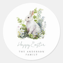 Adesivo Festa de Páscoa Floral de Aquarela Elegante