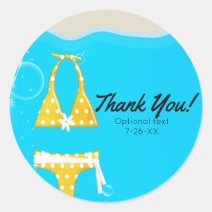 Adesivo Festa de Piscina de Meninas Biquíni Aniversário Na