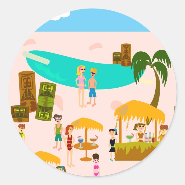 Adesivo Festa de Piscina do Groovy Jet Set (Frente)