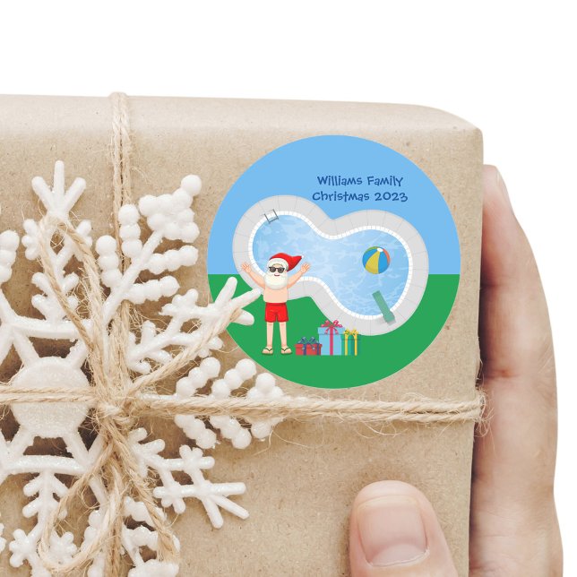 Adesivo Festa de Piscina Personalizada e Bonita do Pai Nat (Criador carregado)