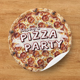 Adesivo Festa de Pizza Aniversário Infantil