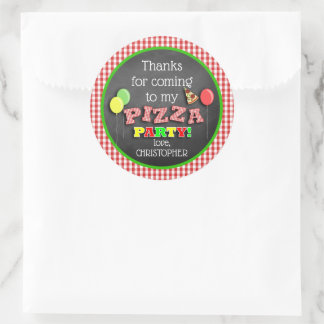 Adesivo Festa de Pizza de Aniversário Obrigado