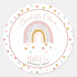 Adesivo Festa de primeiro aniversario da Garota do Arco-Ír