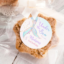 Adesivo Festa de primeiro aniversario da Piscina Mermaid S