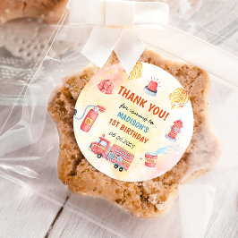 Adesivo Festa de primeiro aniversario de Bombeiros de Cami