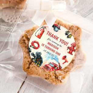 Adesivo Festa de primeiro aniversario de Bombeiros de Cami