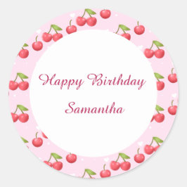 Adesivo Festa de primeiro aniversario de Cereja