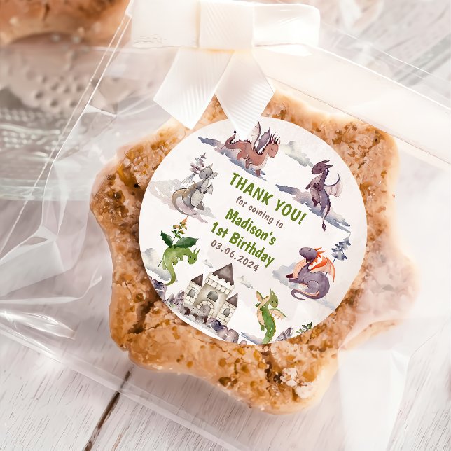 Adesivo Festa de primeiro aniversario de Dragão Cujo (Criador carregado)