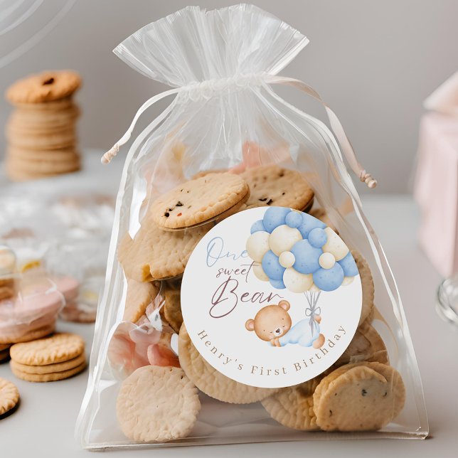 Adesivo Festa de primeiro aniversario de Garoto de Aquarel (Criador carregado)