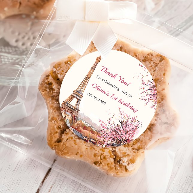 Adesivo Festa de primeiro aniversario de Paris em Torre Ei (Criador carregado)