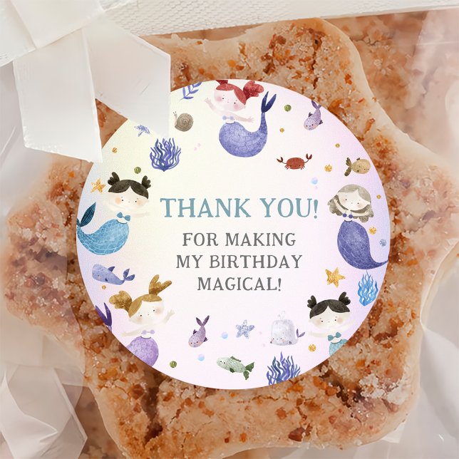 Adesivo Festa de primeiro aniversario de Sereia (Criador carregado)