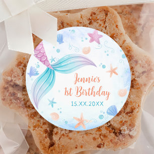 Adesivo Festa de primeiro aniversario de Sereia