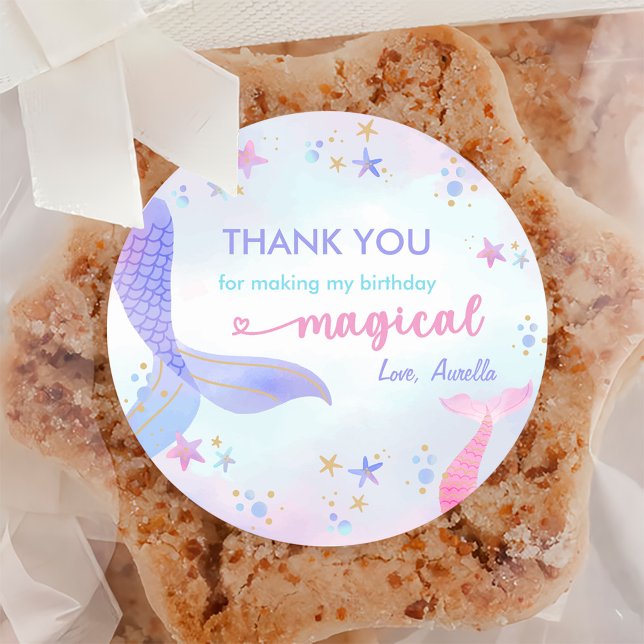 Adesivo Festa de primeiro aniversario de Sereia (Criador carregado)