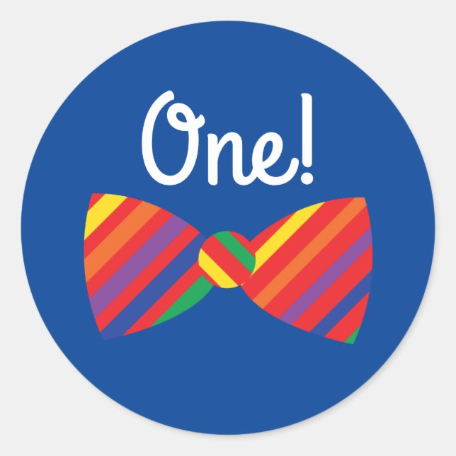 Adesivo Festa de primeiro aniversario do Arco-Íris-Arco-Ír (Frente)