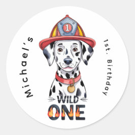 Adesivo Festa de primeiro aniversario do Bombeiro Dalmacia