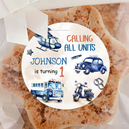 Adesivo Festa de primeiro aniversario do Garoto Policial