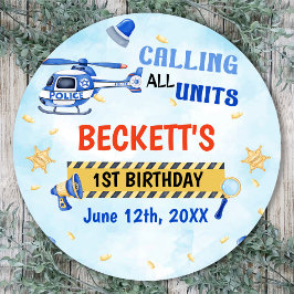 Adesivo Festa de primeiro aniversario do Garoto Policial