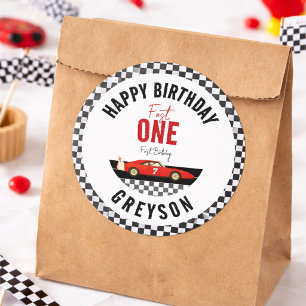 Adesivo Festa de primeiro aniversario Rápido de Um Carro