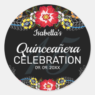 Adesivo Festa de Quinceañera Arte Folclórico