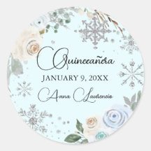 Festa de Quinze Anos Floral de Inverno Prata e Azu