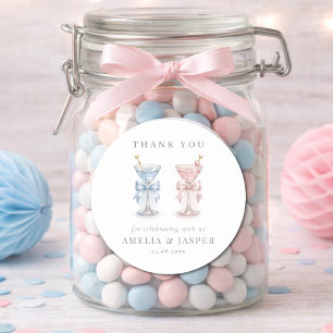 Adesivo Festa de Revelação do Sexo do Bebê Ele ou Ela Mart