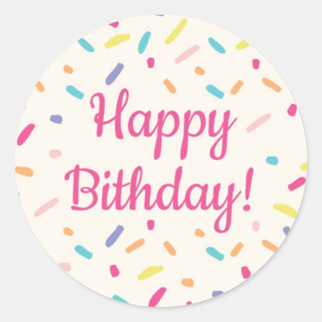 Adesivo Festa de Rosquinha de Aniversário da Menina - Stic (Frente)