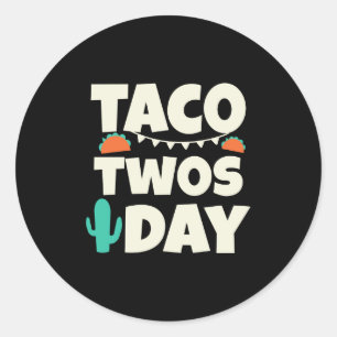 Adesivo Festa de segundo aniversário de 20 dias do Taco