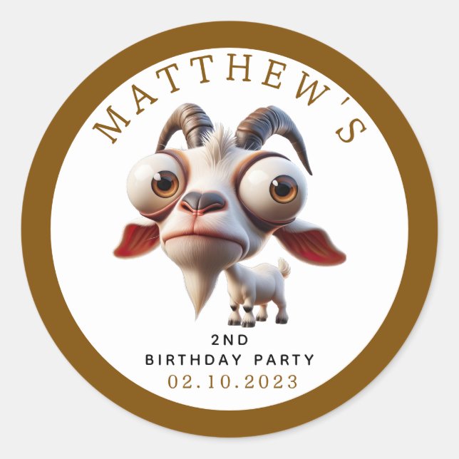 Adesivo Festa de segundo aniversário de Bovinos (Frente)