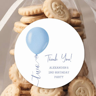 Adesivo Festa de segundo aniversário do Menino Balão Azul 