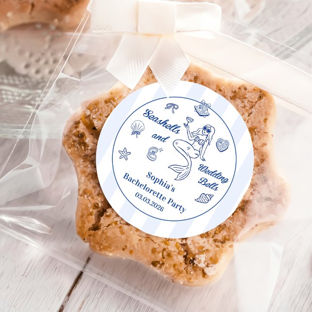 Adesivo Festa de solteira de Conchas e Sinos de Casamento (Criador carregado)