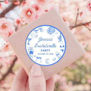 Adesivo Festa de solteira de coquetel azul