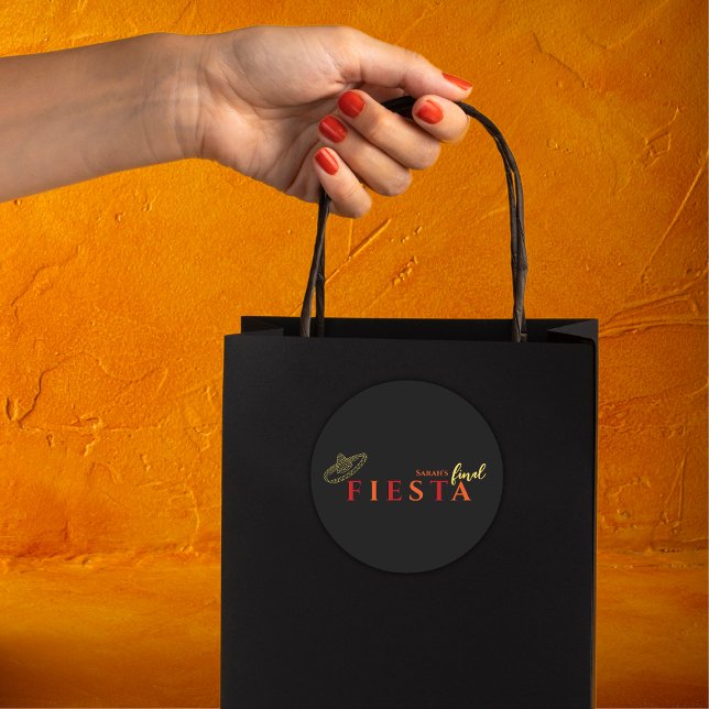 Adesivo Festa de solteira final Fiesta mexicana (final fiesta mexican sombrero bachelorette party sticker)