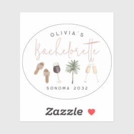 Adesivo Festa de Solteira Personalizada no País do Vinho