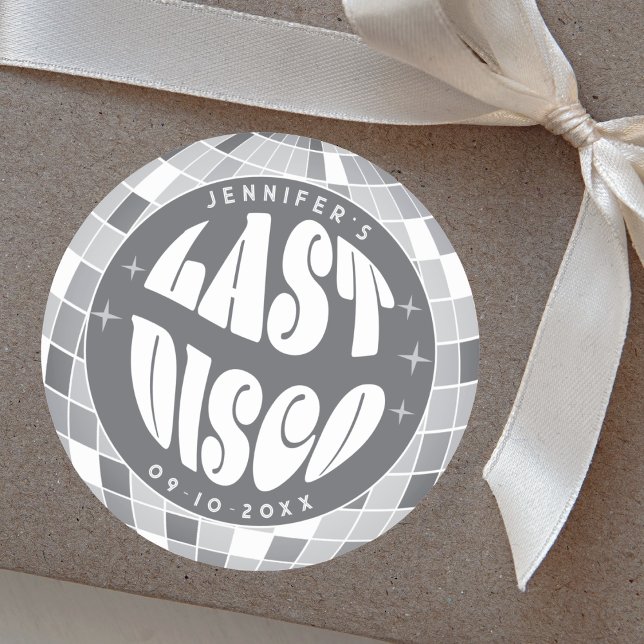 Adesivo Festa de Solteira Última Disco 70s Retro Groovy (Criador carregado)