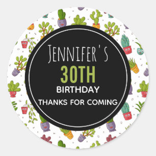 Adesivo Festa De Suculentos De Cactus Bonitos Obrigado