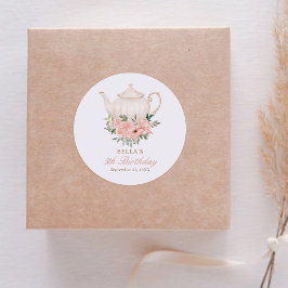 Adesivo Festa de Tea Floral Aniversário