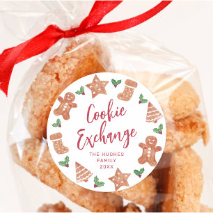 Adesivo Festa de Trocas de Biscoitos de Natal