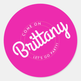 Adesivo Festa de Vamos Dolly Go Retro Rosa Quente!