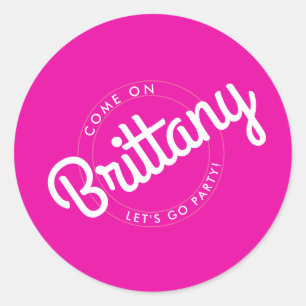 Adesivo Festa de Vamos Dolly Go Retro Rosa Quente!