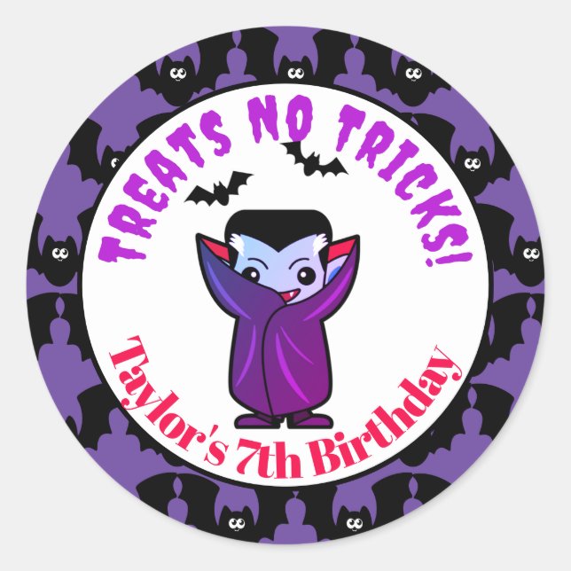 Adesivo Festa do Dia das Bruxas, Dracula Bats (Frente)